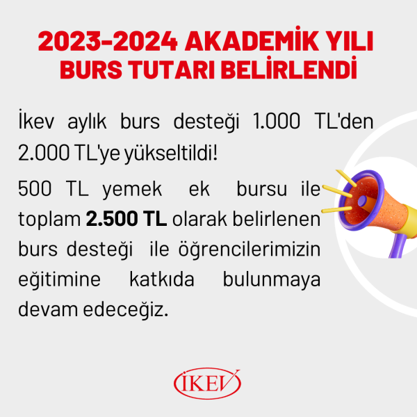 2023-2024 Akademik Yılı Burs Tutarı Belirlendi!